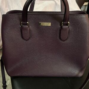 Kate Spade Purple Satchel with Structured Shape and Textured Leather